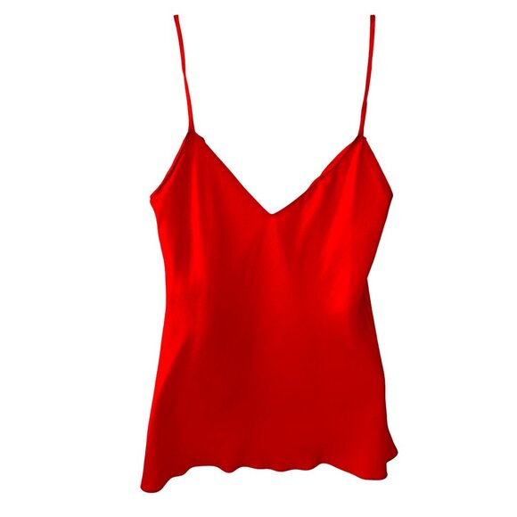 Red 100% Silk Slip Camisole Cami Vintage 80's Hong Kong Womens 10 - Picture 7 of 11